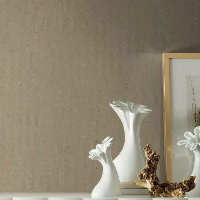 York Wallcoverings Gesso Weave wallpaper, color Brown, SKU 5983
