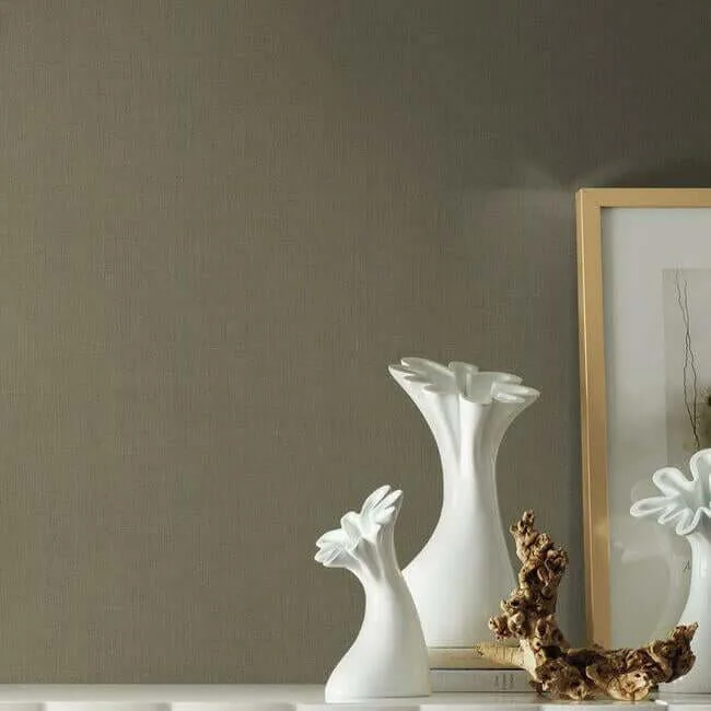 York Wallcoverings Gesso Weave wallpaper, color Moss Green Metallic, SKU 5954