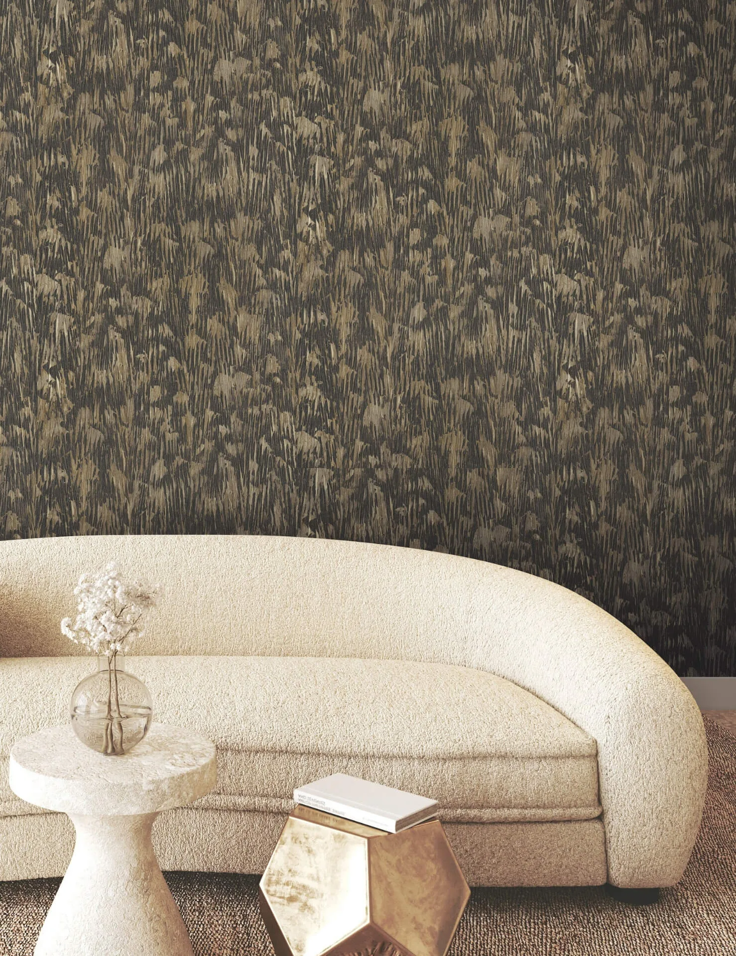 York Wallcoverings Gilded Plume - Black Wallpaper | Buy Online York Wallcoverings Gilded Plume wallpaper, color Black, SKU FM1004