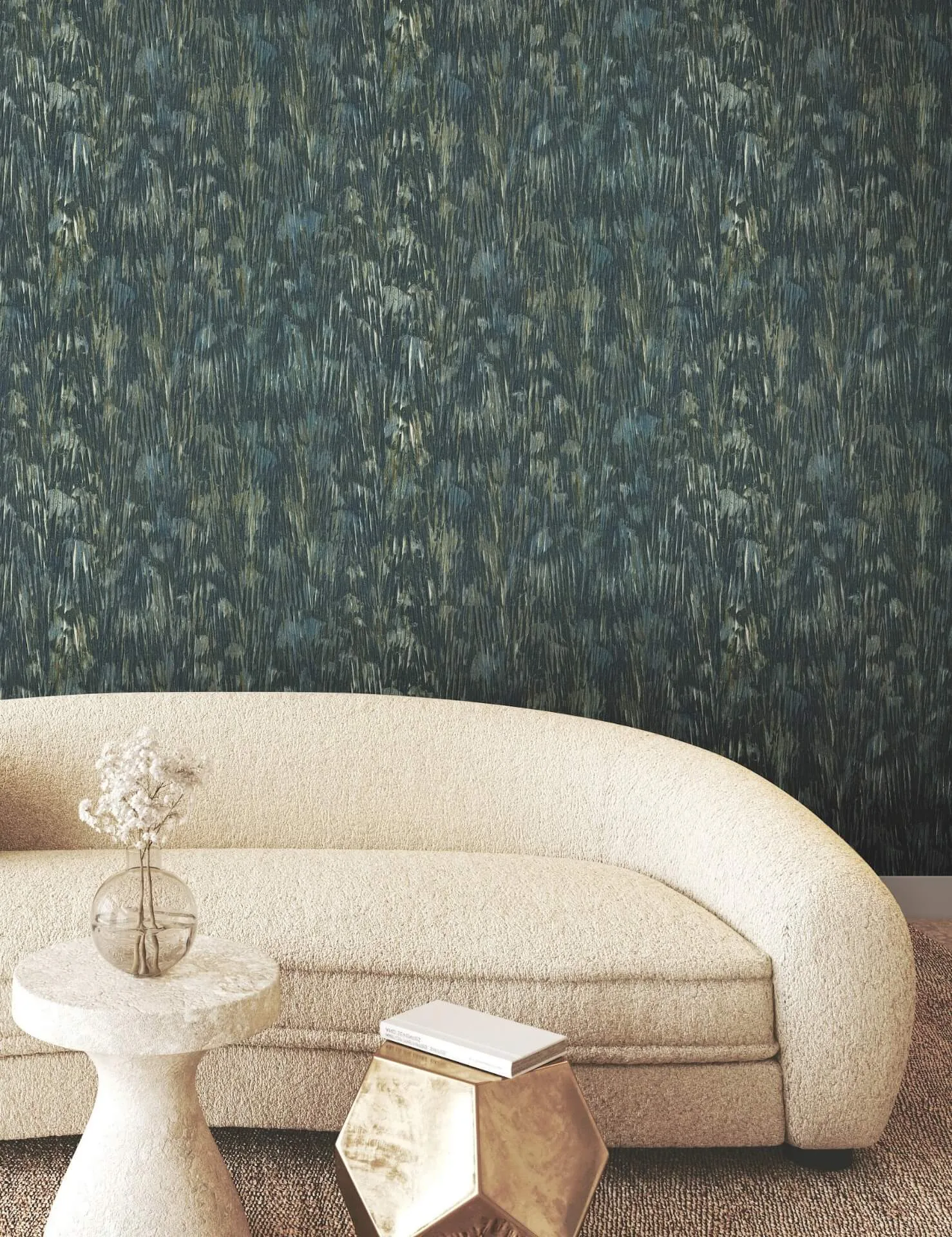 York Wallcoverings Gilded Plume - Teal Wallpaper | Buy Online York Wallcoverings Gilded Plume wallpaper, color Teal, SKU FM1001