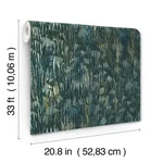 York Wallcoverings Gilded Plume - Teal Wallpaper | Buy Online York Wallcoverings Gilded Plume wallpaper, color Teal, SKU FM1001