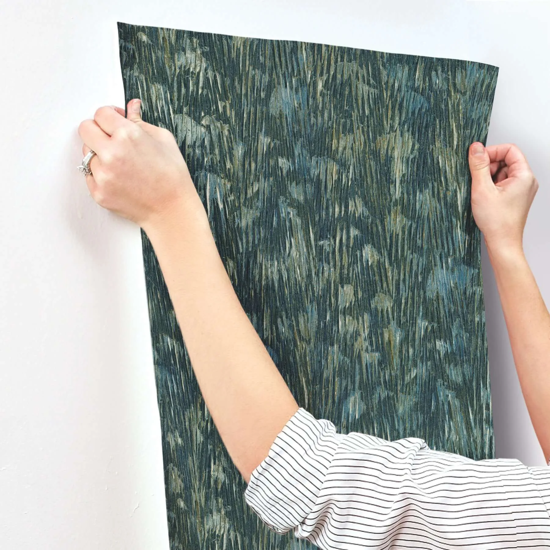York Wallcoverings Gilded Plume - Teal Wallpaper | Buy Online York Wallcoverings Gilded Plume wallpaper, color Teal, SKU FM1001