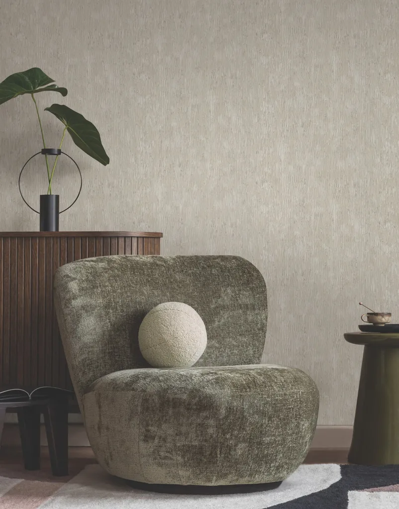 York Wallcoverings Gilded Plume wallpaper, color Warm Grey, SKU FM1003