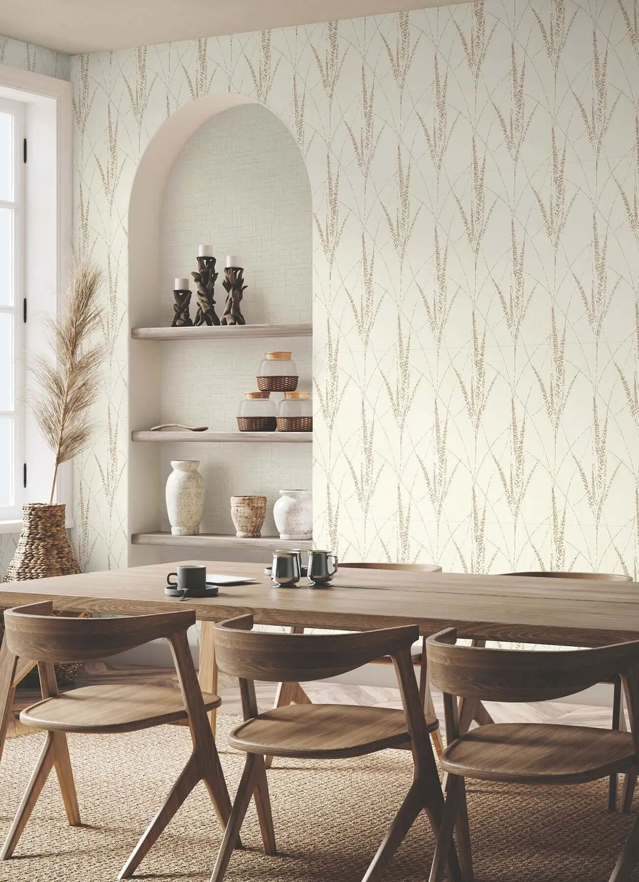 York Wallcoverings Graceful Willow wallpaper, color Cotton, SKU GN2645