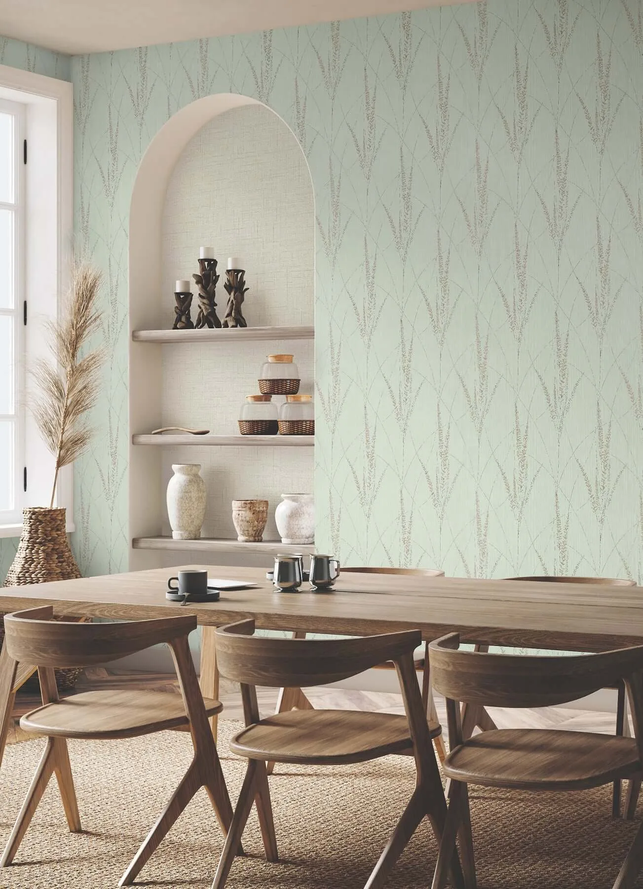 York Wallcoverings Graceful Willow wallpaper, color Lagoon, SKU GN2643
