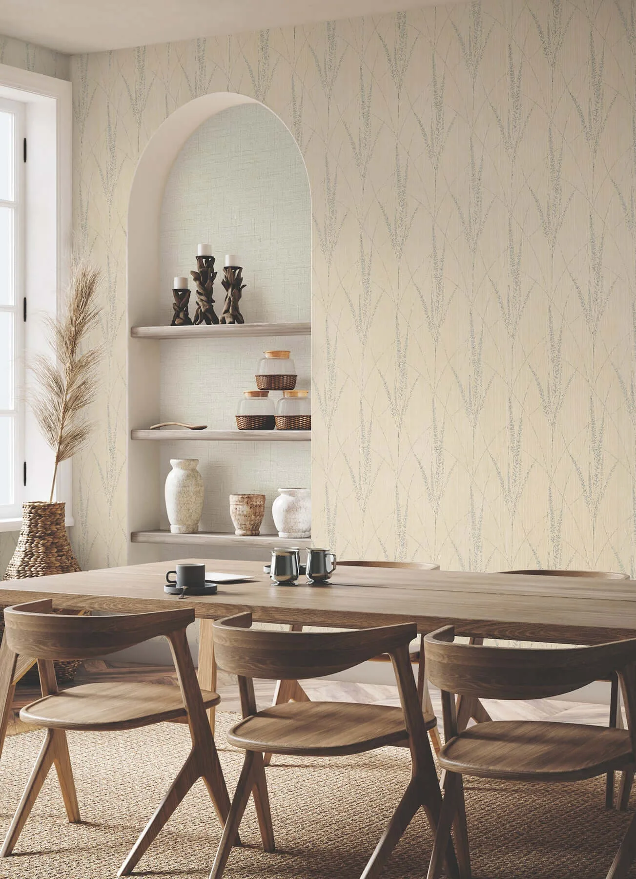 York Wallcoverings Graceful Willow wallpaper, color Putty, SKU GN2641