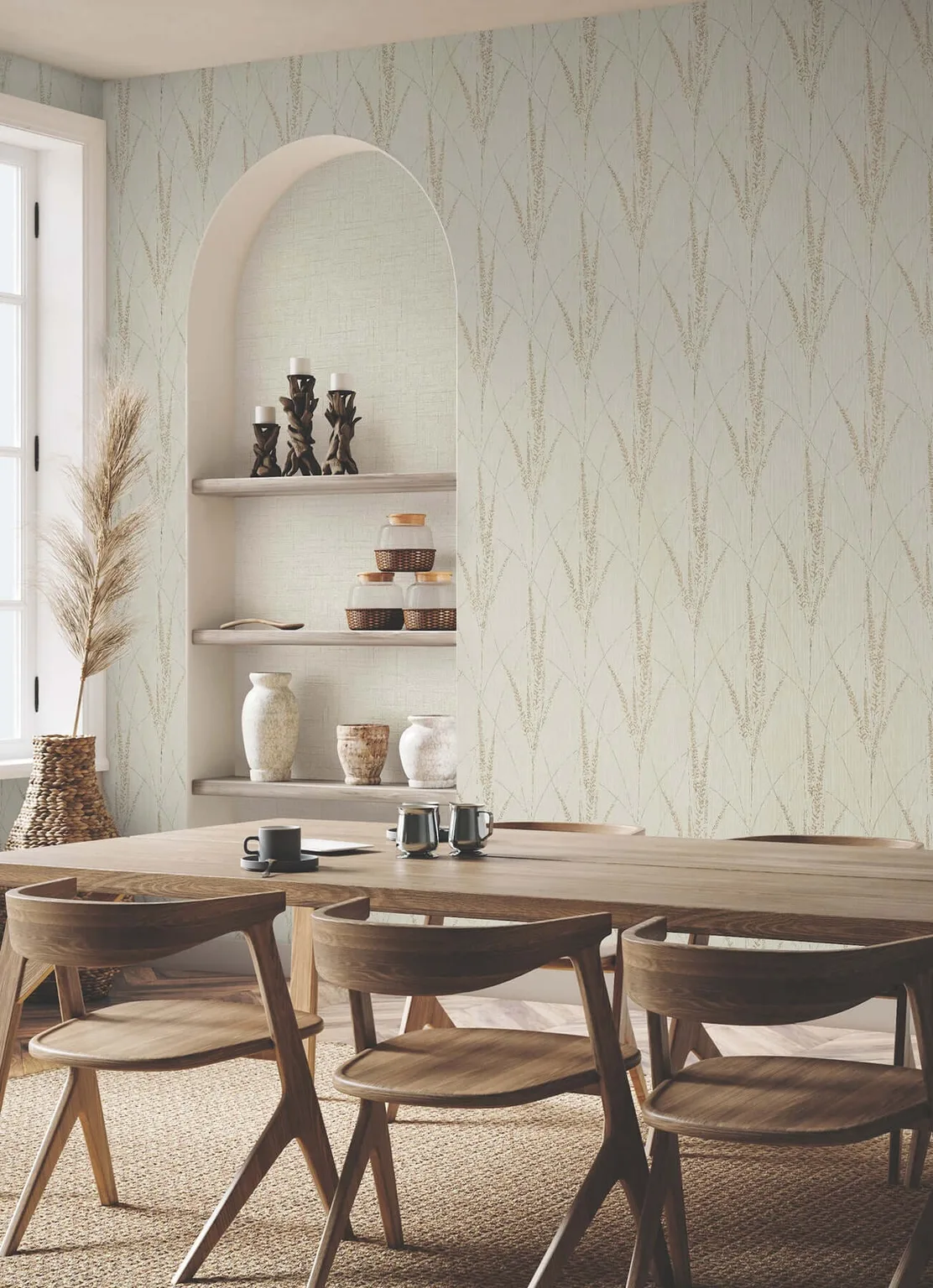 York Wallcoverings Graceful Willow wallpaper, color Stone, SKU GN2644