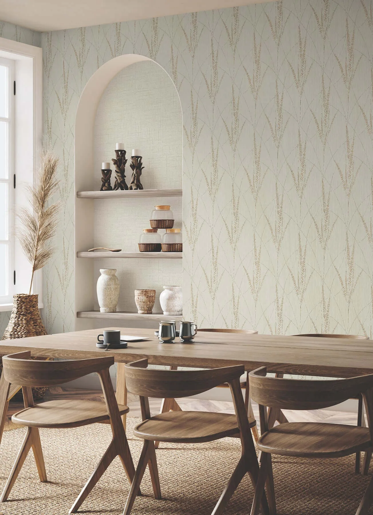 York Wallcoverings Graceful Willow wallpaper, color Stone, SKU GN2644