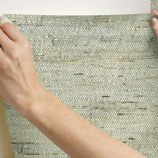 York Wallcoverings Grasscloth wallpaper, color Blue, SKU CP9348