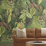 York Wallcoverings Greenery Mural Jade - Green & Black Wallpaper | Buy Online York Wallcoverings Greenery Mural Jade wallpaper, color Green & Black, SKU GO8331M