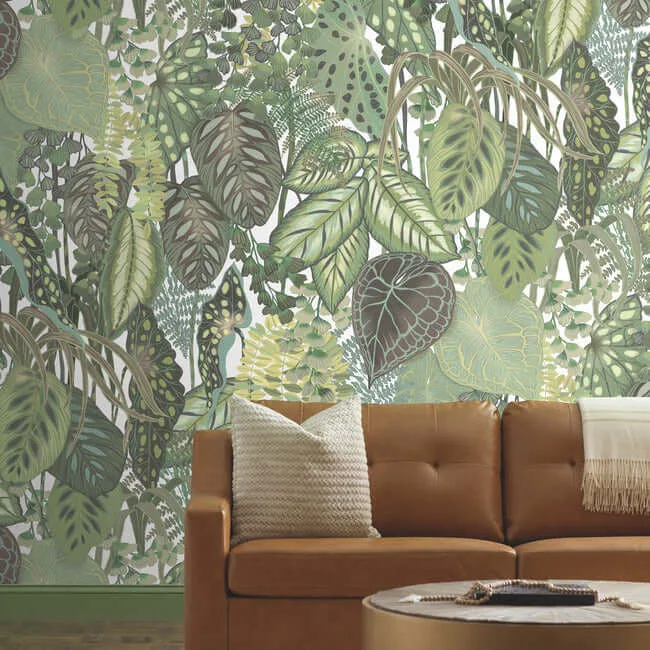 York Wallcoverings Greenery Mural Cotton wallpaper, color Green, SKU GO8332M