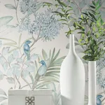 York Wallcoverings Handpainted Songbird wallpaper, color Turquiose, SKU PSW1517RL
