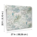 York Wallcoverings Handpainted Songbird wallpaper, color Turquiose, SKU PSW1517RL