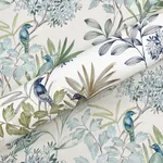 York Wallcoverings Handpainted Songbird wallpaper, color Green & Blue, SKU PSW1518RL