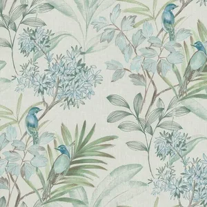 York Wallcoverings Handpainted Songbird wallpaper, color Turquiose, SKU TL1926