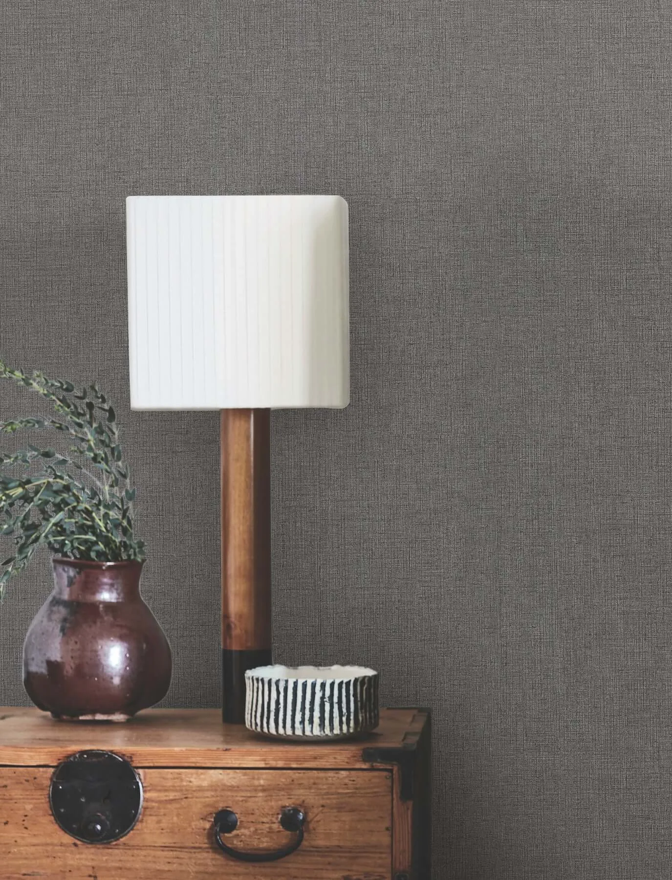 York Wallcoverings Hardy Linen wallpaper, color Onyx, SKU UD2562N