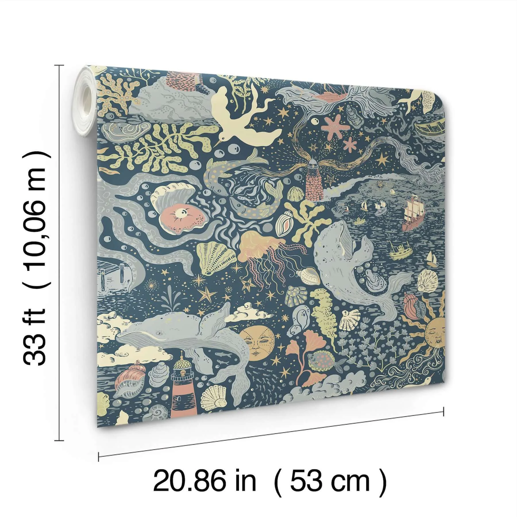 York Wallcoverings Havet - Dark Blue Wallpaper | Buy Online York Wallcoverings Havet wallpaper, color Dark Blue, SKU MB29018