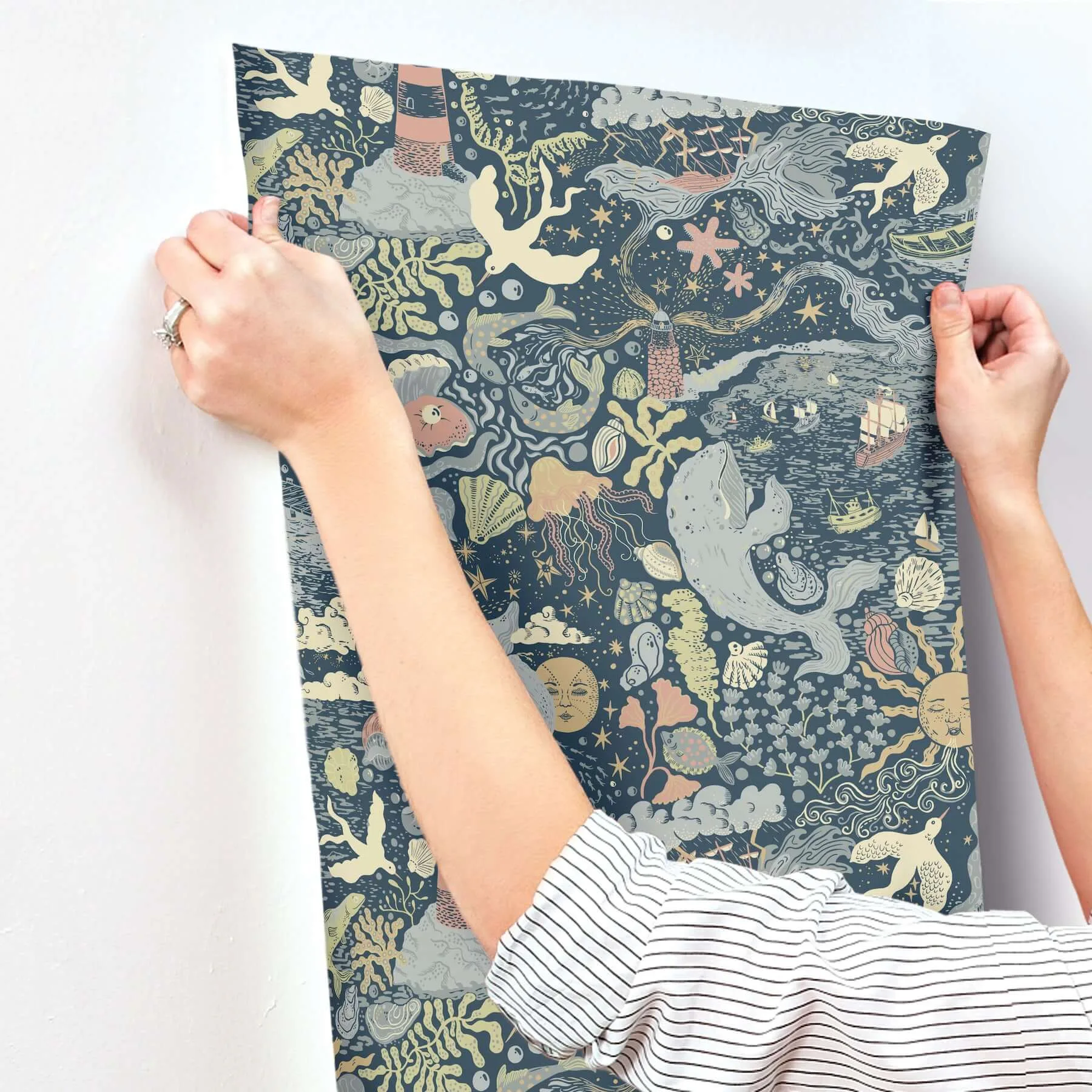 York Wallcoverings Havet - Dark Blue Wallpaper | Buy Online York Wallcoverings Havet wallpaper, color Dark Blue, SKU MB29018