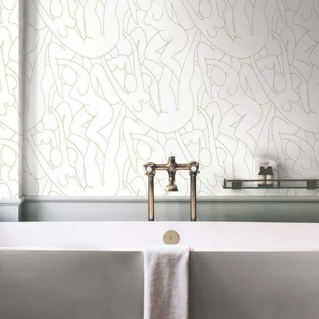York Wallcoverings Head over Heels wallpaper, color Gold Metallic, SKU PSW1257RL