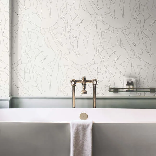 York Wallcoverings Head over Heels wallpaper, color Beige Metallic, SKU PSW1258RL