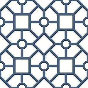 York Wallcoverings Hedgerow Trellis wallpaper, color Navy, SKU PSW1027RL