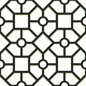 York Wallcoverings Hedgerow Trellis wallpaper, color Black & Gold, SKU PSW1028RL