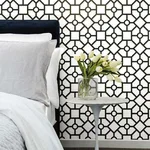 York Wallcoverings Hedgerow Trellis - Black & Gold Wallpaper | Buy Online York Wallcoverings Hedgerow Trellis wallpaper, color Black & Gold, SKU PSW1028RL