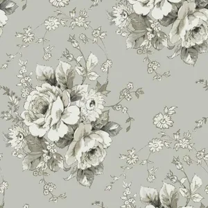 York Wallcoverings Heritage Rose wallpaper, color Taupe, SKU FH4089