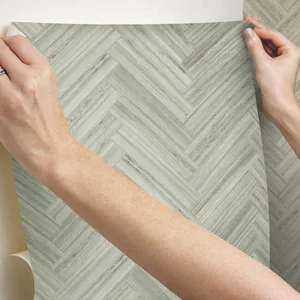 York Wallcoverings Hermosa Herringbone wallpaper, color Brown, SKU PSW1286RL