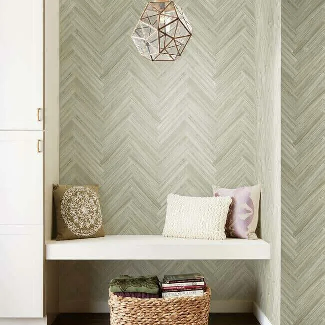 York Wallcoverings Hermosa Herringbone wallpaper, color Brown, SKU PSW1286RL