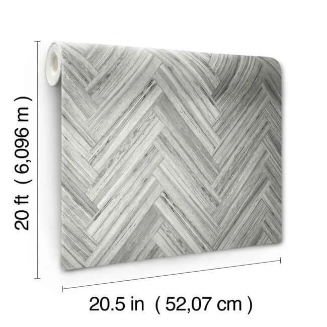 York Wallcoverings Hermosa Herringbone wallpaper, color Grey, SKU PSW1288RL