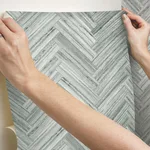 York Wallcoverings Hermosa Herringbone wallpaper, color Grey, SKU PSW1288RL