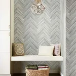 York Wallcoverings Hermosa Herringbone wallpaper, color Grey, SKU PSW1288RL