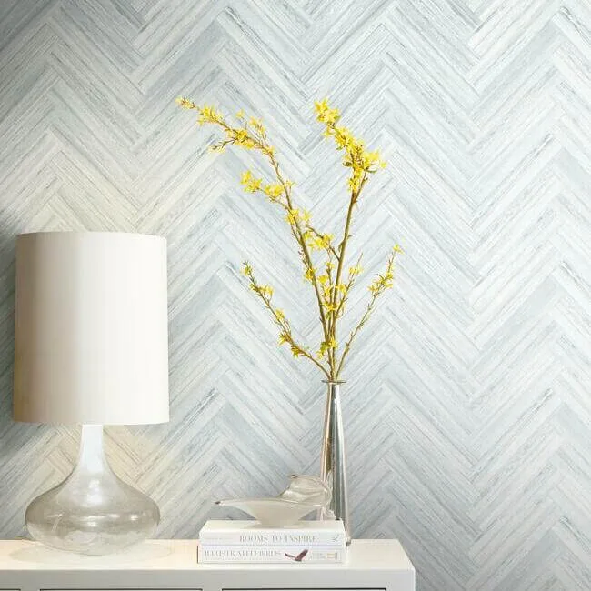 York Wallcoverings Hermosa Herringbone - Blue Wallpaper | Buy Online York Wallcoverings Hermosa Herringbone wallpaper, color Blue, SKU PSW1289RL