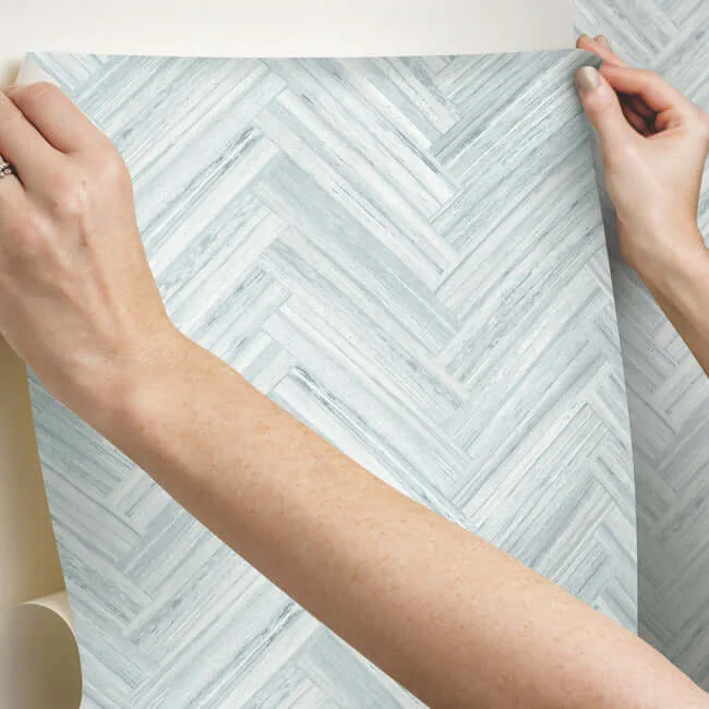York Wallcoverings Hermosa Herringbone - Blue Wallpaper | Buy Online York Wallcoverings Hermosa Herringbone wallpaper, color Blue, SKU PSW1289RL
