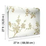 York Wallcoverings Imperial Blossoms Branch wallpaper, color Gold Metallic, SKU SS2590