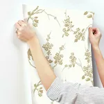 York Wallcoverings Imperial Blossoms Branch wallpaper, color Gold Metallic, SKU SS2590