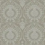 York Wallcoverings Imperial Damask - Beige & Silver Wallpaper | Buy Online York Wallcoverings Imperial Damask wallpaper, color Beige & Silver, SKU DM4902