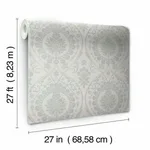 York Wallcoverings Imperial Damask wallpaper, color Grey & Silver, SKU DM4904
