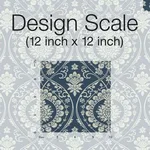 York Wallcoverings Imperial Damask wallpaper, color Navy & Silver, SKU DM4901