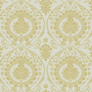 York Wallcoverings Imperial Damask wallpaper, color Off White & Gold, SKU DM4903