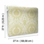 York Wallcoverings Imperial Damask - Off White & Gold Wallpaper | Buy Online York Wallcoverings Imperial Damask wallpaper, color Off White & Gold, SKU DM4903