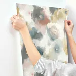 York Wallcoverings Impressionist Floral - Copper & Blue Wallpaper | Buy Online York Wallcoverings Impressionist Floral wallpaper, color Copper & Blue, SKU UC3822