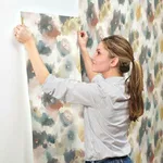 York Wallcoverings Impressionist Floral - Copper & Blue Wallpaper | Buy Online York Wallcoverings Impressionist Floral wallpaper, color Copper & Blue, SKU UC3822