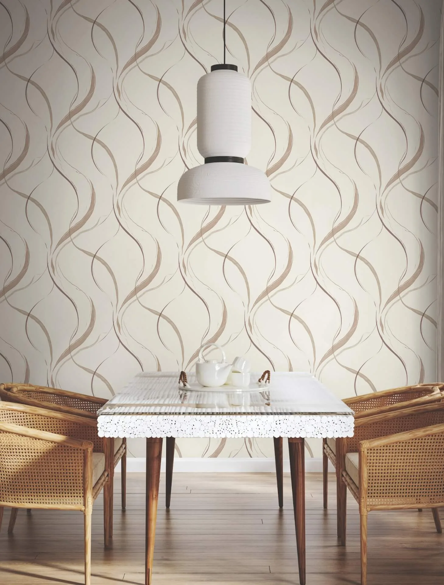 York Wallcoverings Ink Flow wallpaper, color Baked Clay, SKU FM1091