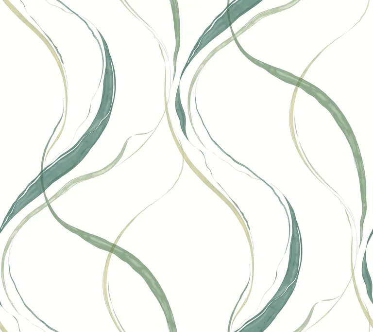 York Wallcoverings Ink Flow wallpaper, color Green, SKU FM1095