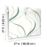 York Wallcoverings Ink Flow wallpaper, color Green, SKU FM1095