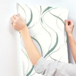 York Wallcoverings Ink Flow wallpaper, color Green, SKU FM1095