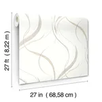 York Wallcoverings Ink Flow wallpaper, color Neutral, SKU FM1093