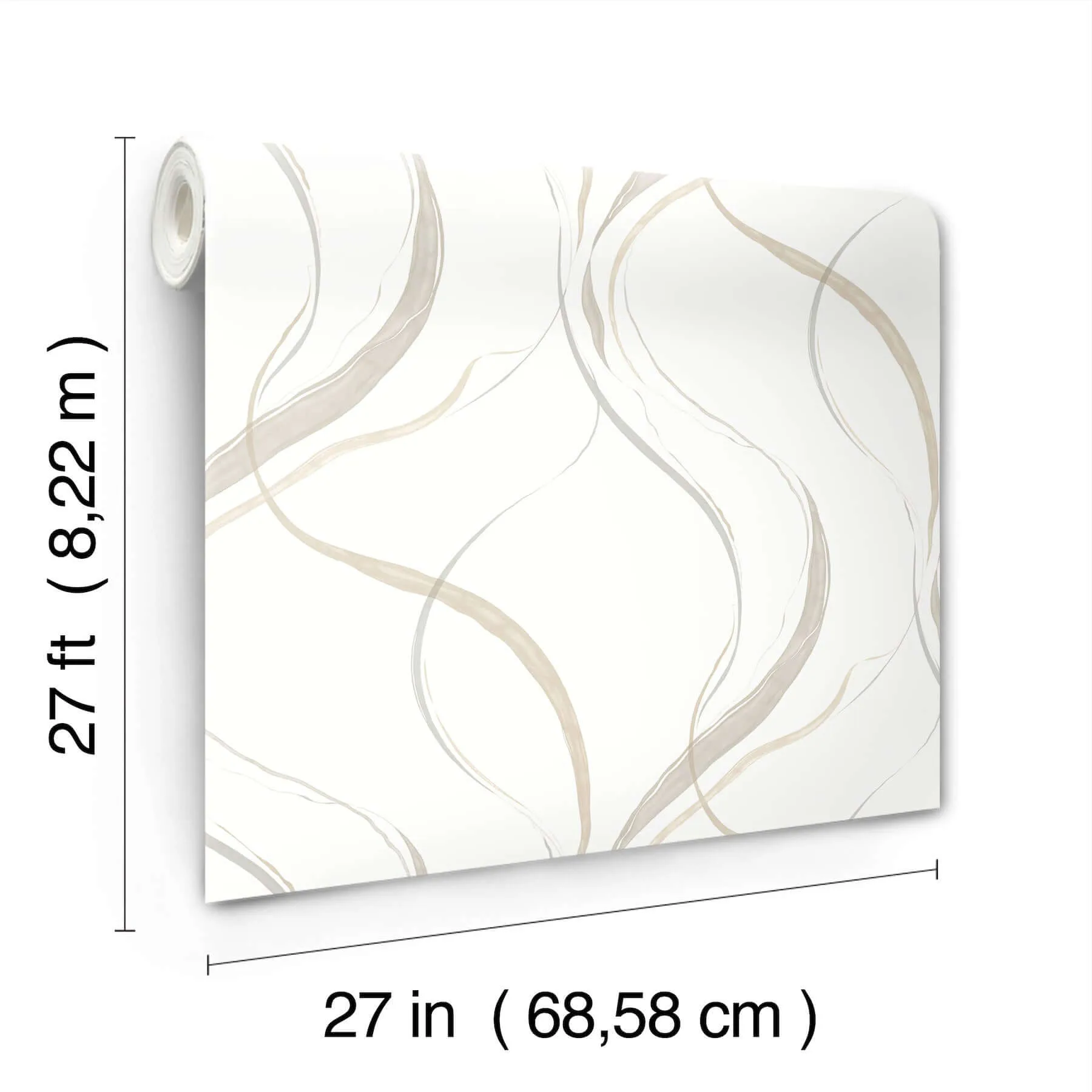 York Wallcoverings Ink Flow wallpaper, color Neutral, SKU FM1093
